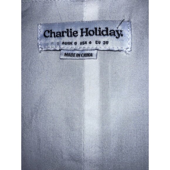 CHARLIE HOLIDAY JUNIPER TIE FRONT DAYTIME WRAP DRESS Lilac Size 4 - Picture 4 of 8